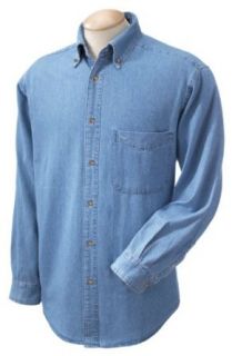 Men's Long Sleeve Denim Shirt at  Mens Clothing store