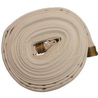 Dixon Valve D825 50RBF Polyester 800# Double Jacket Fire Hose with Brass Rocker Lug, NST Male x NST Female, 360 psi Pressure, 50' Length, 2 1/2" Hose ID Water Hoses