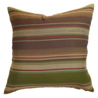 The Pillow Collection Neville Stripes Pillow   Brown / Olive   Decorative Pillows