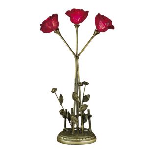 Dale Tiffany 3 Light Rose Table Lamp   Table Lamps
