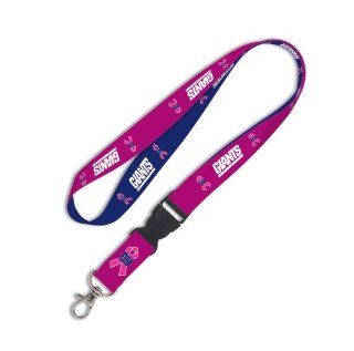 New York Giants Pink Breast Cancer Awareness Ribbon Detachable Lanyard: Sports & Outdoors