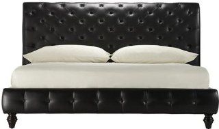 Beneto Tufted King Bed, 54Hx85.5Wx98D, BLACK: Home & Kitchen