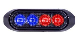 Maxxima M20373BRCL Blue/Red 4 LED Warning Strobe Light with Clear Lens: Automotive