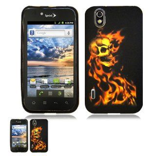 LG Marquee LS855 / Optimus Black P970 / Ignite AS855 Fire Skull Crystal Skin Design Case: Cell Phones & Accessories