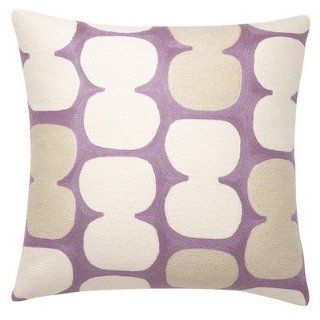 Tabla Wool Pillow Color Lilac / Cream/ Oyster   Throw Pillows
