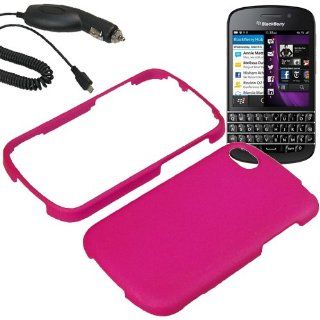 BW Hard Shield Shell Cover Snap On Case for AT&T, Sprint, Verizon BlackBerry Q10 + Car Charger Magenta Pink: Cell Phones & Accessories