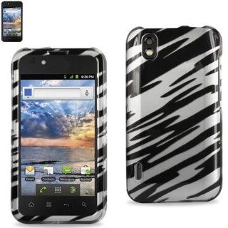 Reiko 2DPC LGLS855 0164 Premium Durable Snap On Protective Case for LG Marguee LS855   1 Pack   Retail Packaging   Black/White: Cell Phones & Accessories