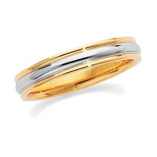 Size 10.5 18K Yellow & Platinum Gold Two Tone Design Band Engagement Rings Jewelry