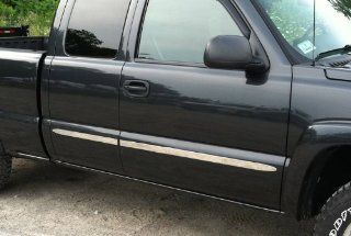 1999 2006 Chevy Silverado 4Dr Extended Cab Rocker Panel Chrome Stainless Steel Body Side Moulding Molding Trim Cover 1.5" Wide 4PC Automotive