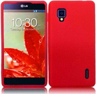 VMG 3 Item RETRACTABLE Combo Set For Sprint Version LG Optimus G LS970 Soft Gel Silicone Skin Cover   RED Premium 1 Pc Soft Silicone Skin Case + LCD Clear Screen Protector + Retractable Tangle Free Car Charger Cell Phones & Accessories