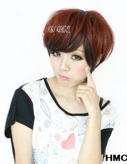 X&Y ANGEL New Fashion Short Bob Style 3 Colors Wig Wigs KS0507 (HMC(Black and wine red mixed))  Hair Replacement Wigs  Beauty