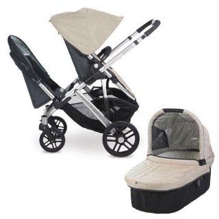 UPPAbaby 0056 LSYKIT VISTA Lindsey Double Stroller Kit with Bassinet   Wheat : Baby Strollers : Baby
