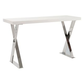 Euro Style Anika Console Table   White/Chrome   Console Tables