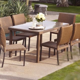 Coral Coast Maya All Weather Wicker Patio Dining Table   Patio Tables