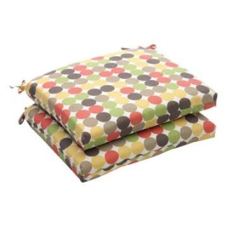 Pillow Perfect 18.5 x 16 Outdoor Multi Colored Polka Dots Seat Cushion   Set of 2   Outdoor Cushions