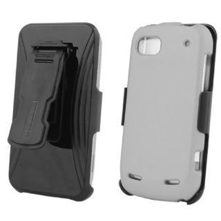 Boost Mobile ZTE Warp Sequent N861 White Cover Case + Kickstand Belt Clip Holster + Naked Shield Screen Protector: Cell Phones & Accessories
