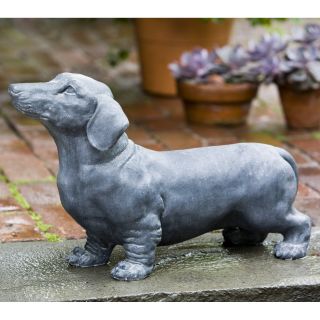 Campania International Fritz The Dachshund Dog Cast Stone Garden Statue   Garden Statues