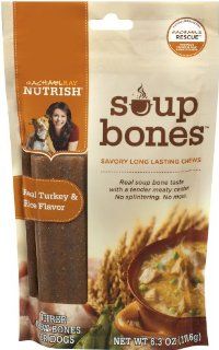 Rachael Ray Nutrish Soup Bones Dog Treats, Turkey Flavor, 3 Count, 6.3 oz, (Pack of 8) : Pet Snack Treats : Pet Supplies