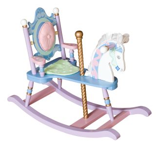 Levels of Discovery Kiddie Ups Carousel Wooden Rocking Horse   Rocking Toys