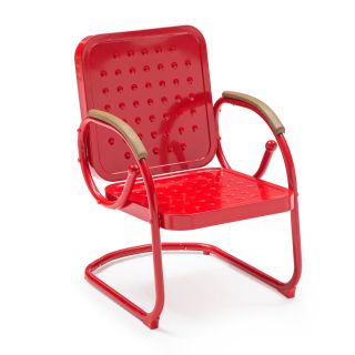Coral Coast Square Retro Steel Bistro Spring Chair   Outdoor Rocking Chairs