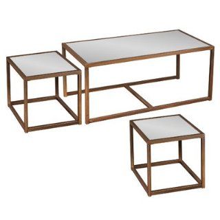 Marseille 3 Piece Nesting Coffee Table Set   Square Glass Cocktail Table