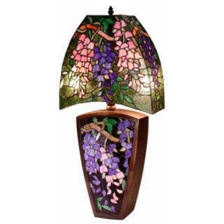 Tiffany Style Oval Floral Table Lamp   Table Lamps