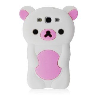 TEDDY BEAR 3D Design Silicone Case Cover Skin for Samsung Galaxy S3 III   WHITE w/ Screen Protector: Cell Phones & Accessories