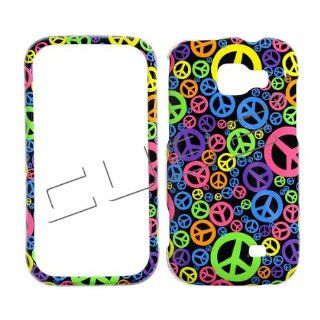 Samsung M920/ Transform Rubberized Snap on Design Hard Case Skin Cover Faceplate Phone Shell    MultiColor Peace Sign on Black: Cell Phones & Accessories