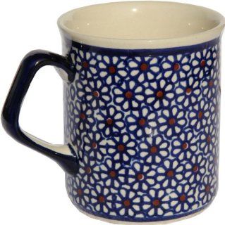 Polish Pottery Mug 8.5 Oz. From Zaklady Ceramiczne Boleslawiec #872 120 Classic Pattern, Capacity: 8.5 Oz.: Kitchen & Dining