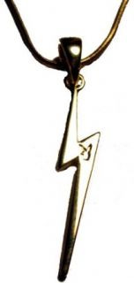 Playboy Lightning Bolt Necklace (Small, Gold) Clothing