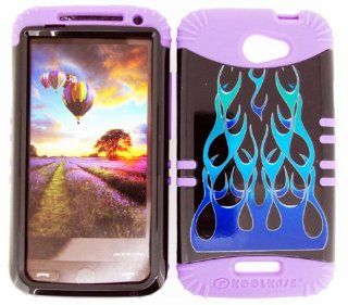 3 IN 1 HYBRID SILICONE COVER FOR HTC ONE X HARD CASE SOFT LIGHT PURPLE RUBBER SKIN WILD FLAME LP TP876 S720E KOOL KASE ROCKER CELL PHONE ACCESSORY EXCLUSIVE BY MANDMWIRELESS: Cell Phones & Accessories