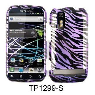 For Sprint Motorola Photon 4g Mb855 Accessory   Purple Zebra Design Hard Case Proctor Cover + Free Lf Stylus Pen: Cell Phones & Accessories