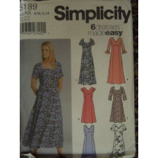 Simplicity 5189 Sewing Pattern for Princess Seamed Dress in Two Lengths with V or Scoop Neckline, Back Attached Belt, and Sleeve Options in Misses 8 10 12 14: Simplicity: Books