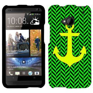 HTC ONE Anchor Yellow Chevron Mini Green and Black Phone Case Cover: Cell Phones & Accessories