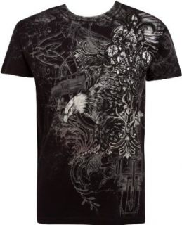 Eagle Metallic Silver Accents Short Sleeve Crew Neck Cotton Mens Fashion T Shirt: Clothing