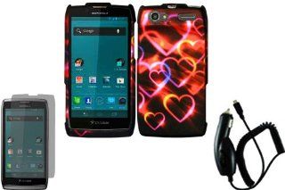 For Motorola Yangtze Electrify 2 XT881 XT885 XT886 XT889 MT887 Hard Design Cover Case Colorful Hearts+LCD Screen Protector+Car Charger: Cell Phones & Accessories