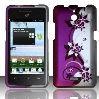 LF Purple Vine Designer Hard Case Cover, Lf Stylus Pen and Wiper For TracFone, StraightTalk, Net 10 Huawei Ascend Plus H881C: Cell Phones & Accessories