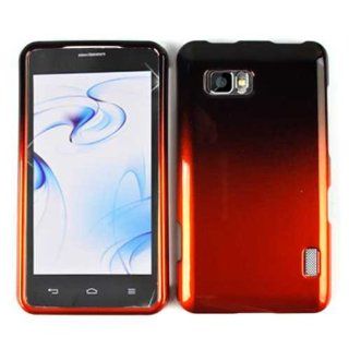 ACCESSORY HARD GLOSSY CASE COVER FOR LG MACH LS 860 TWO TONES BLACK ORANGE: Cell Phones & Accessories