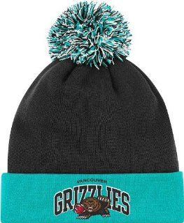 Vancouver Grizzlies Mitchell & Ness "Arched Logo" Vintage Cuffed Premium Knit Hat w/ Pom : Sports Fan Beanies : Sports & Outdoors