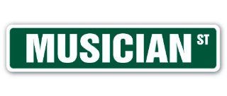 MUSICIAN Street Sign instrument music band gift guitar drums piano vocal rock : Guitar Lover Gifts : Patio, Lawn & Garden