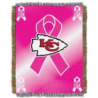 NFL Kansas City Chiefs Breast Cancer Awareness Tapestry  Sports Fan Throw Blankets  Sports & Outdoors