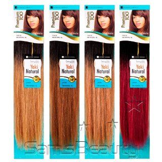 Sensationnel Human Hair Weave Premium Too Natural Yaki Two Toned Special Color 10" (T1B/30) : Hair Extensions : Beauty
