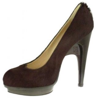 Fendi L.O.V.E. Pony Hair Platform Pump   Brown/Black   40.5: Pumps Shoes: Shoes