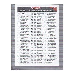 2004 Topps Total #876 Checklist Unmarked: Sports Collectibles
