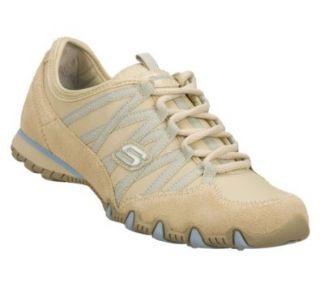 Skechers Bikers Duplicity Womens Sneakers Natural/Light Blue 10: Shoes