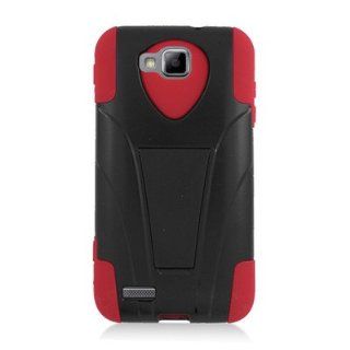 For Samsung ATIV Odyssey T899m Hybrid Rubber Hard Case Red Black Y Shape Stand: Everything Else