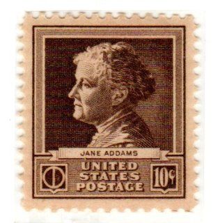 Postage Stamps United States. One Single 10 Cents Dark Brown, Famous Americans Issue, Scientists, Jane Addams, Stamp Dated 1940, Scott #878.: Everything Else