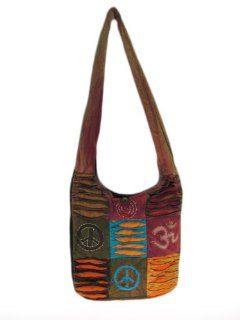 Indian Embroidered Boho Hippie Om & Peace Yoga Bag : Yoga Mat Bags : Sports & Outdoors