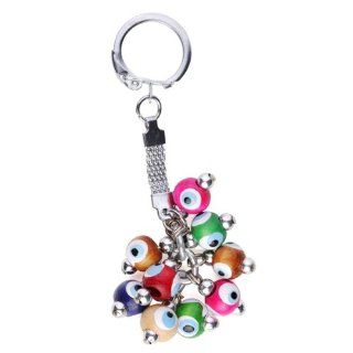 Evil Eye Key Chain for Protection Colorful Wooden Beads: Clasp Style Charms: Jewelry