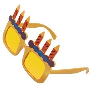Plastic Full Rim Candle Decor Birthday Glasses Yellow : Sports Fan Sunglasses : Sports & Outdoors